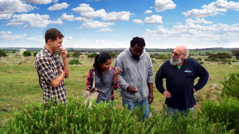 Professor Graeme Martin and students